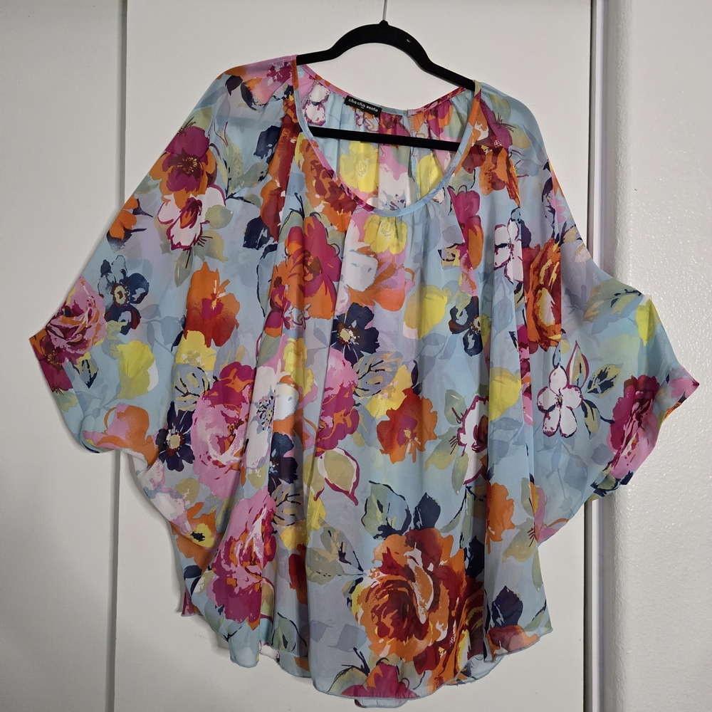Cha Cha Vente Multicolor Floral Blouse